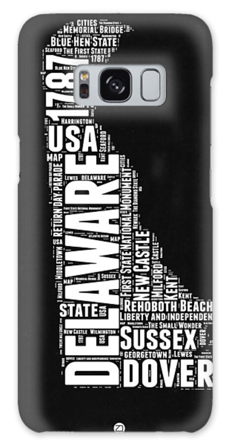 Delaware Galaxy Case featuring the digital art Delaware Black and White Map by Naxart Studio