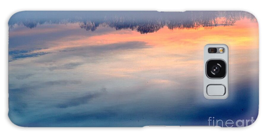 Delaware Galaxy Case featuring the photograph Delaware River Abstract Reflections Foggy Sunrise Nature Art by Robyn King