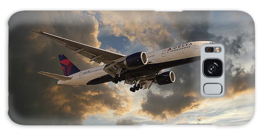 Delta Airlines Galaxy Case featuring the digital art Delta Air Lines Boeing 777-200LR by Airpower Art