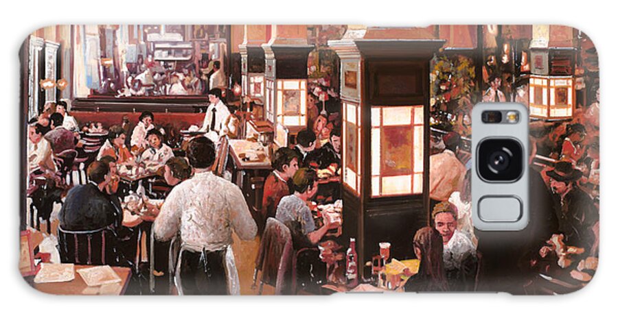 Coffee Shop Galaxy Case featuring the painting Dentro Il Caffe by Guido Borelli
