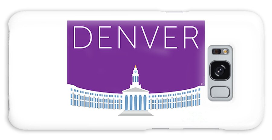 Denver Galaxy S8 Case featuring the digital art DENVER City and County Bldg/Purple by Sam Brennan