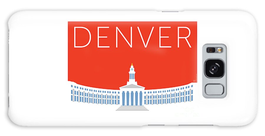 Denver Galaxy S8 Case featuring the digital art DENVER City and County Bldg/Orange by Sam Brennan