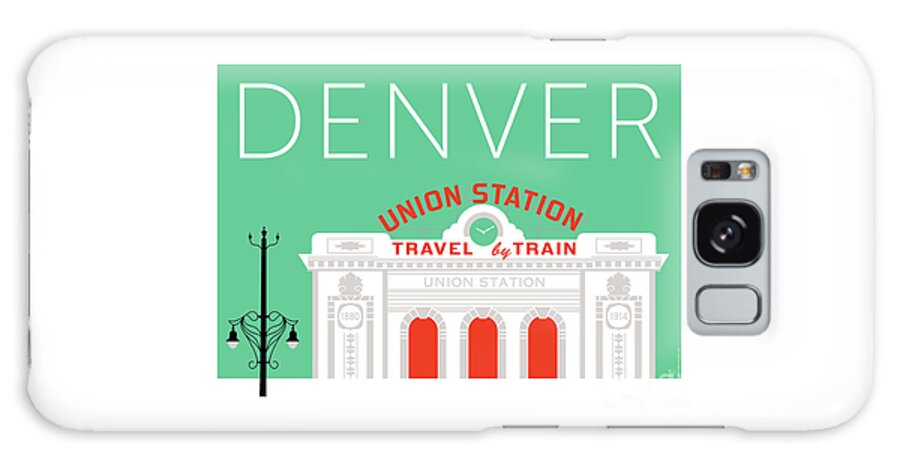 Denver Galaxy Case featuring the digital art DENVER Union Station/Aqua by Sam Brennan