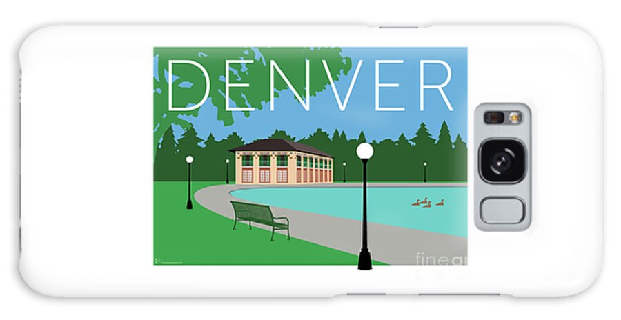 Denver Galaxy Case featuring the digital art DENVER Washington Park/Blue by Sam Brennan