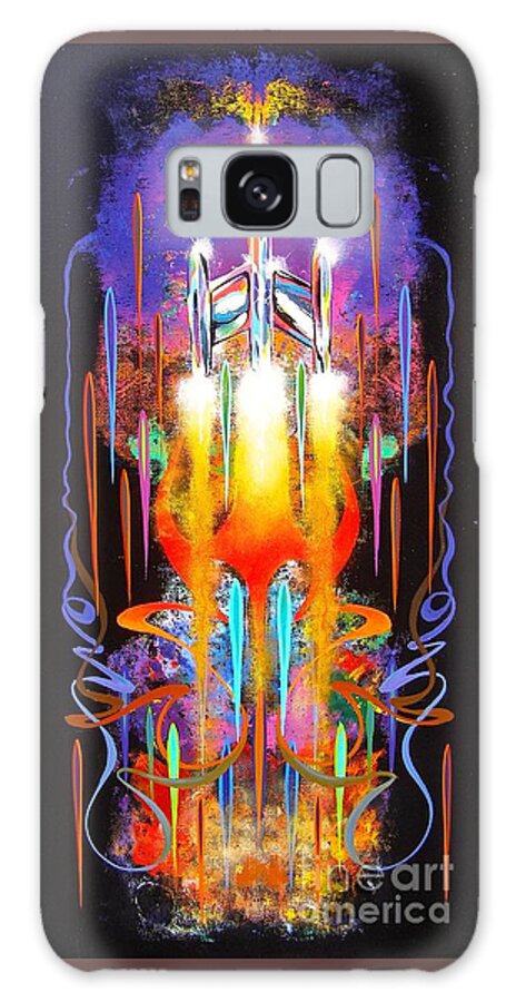 Rocket Galaxy Case featuring the painting Departure by Alan Johnson