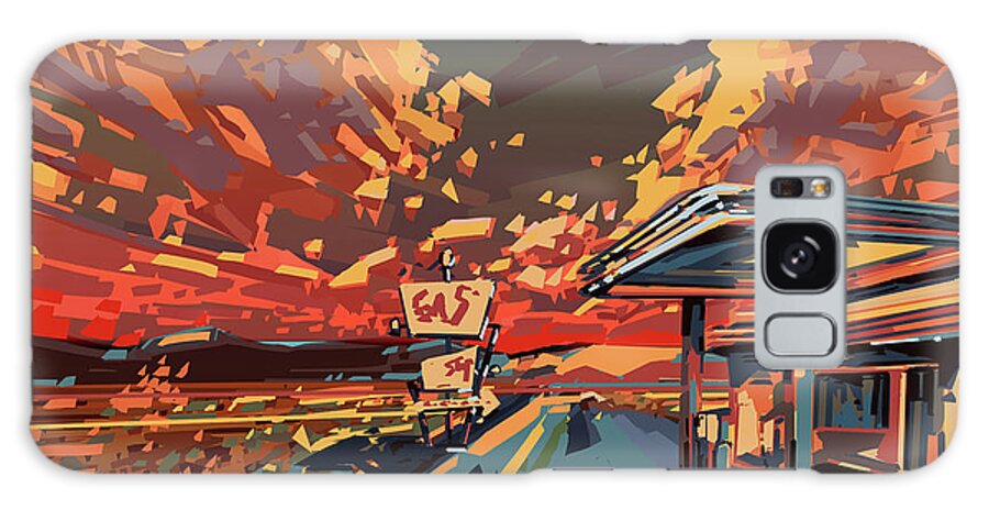 Road Galaxy Case featuring the digital art Desert Road Landscape 2 by Bekim M