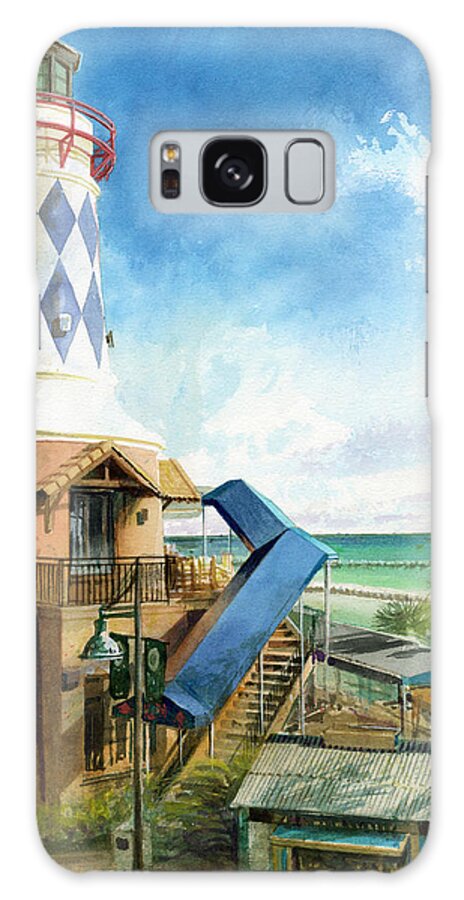 Lighthouse Galaxy Case featuring the painting Destin Lighthouse by Andrew King
