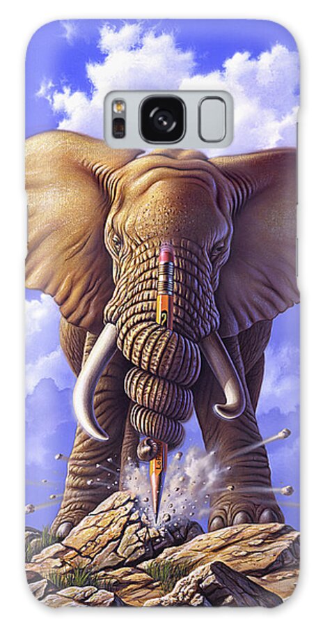 Elephant Galaxy Case featuring the painting Determination by Jerry LoFaro