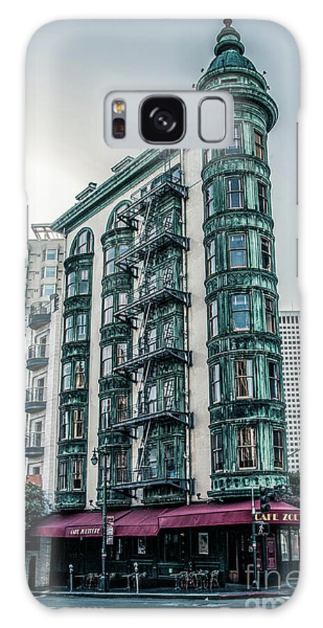 Buildings Galaxy Case featuring the photograph Dez 2016. San Francisco, USA - Old copper-green Columbus tower o by Amanda Mohler