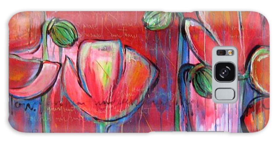 Red Galaxy Case featuring the painting Did You Say Sanctuary by Laurie Maves ART