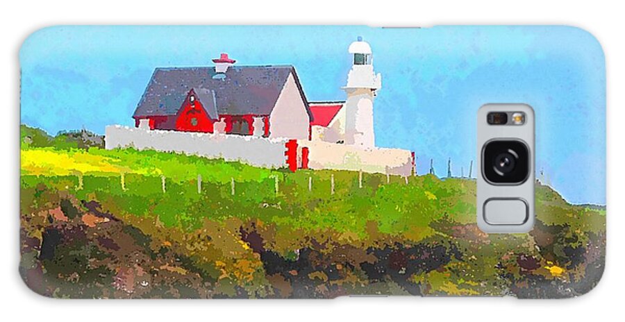 Dingle Galaxy Case featuring the painting Dingle Lighthouse Impressionist Artwork , County Kerry Ireland Summer 2016 by Mary Cahalan Lee - aka PIXI