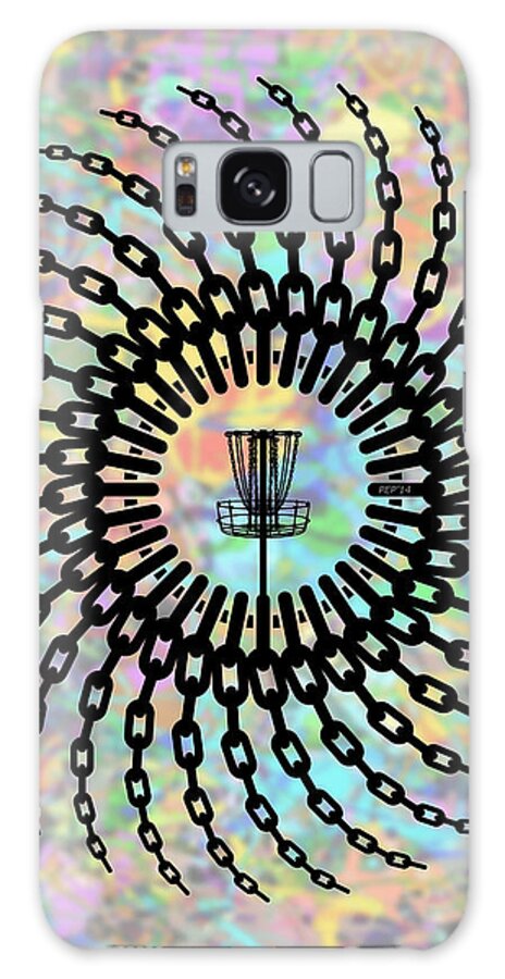 Disc Golf Galaxy Case featuring the digital art Disc Golf Basket Chains by Phil Perkins