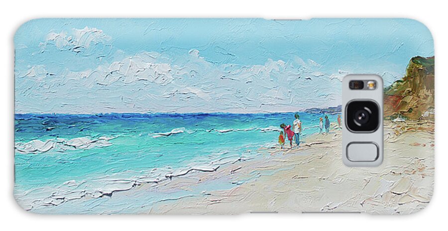 Beach Galaxy S8 Case featuring the painting Ditch Plains Beach Montauk Hamptons NY by Jan Matson