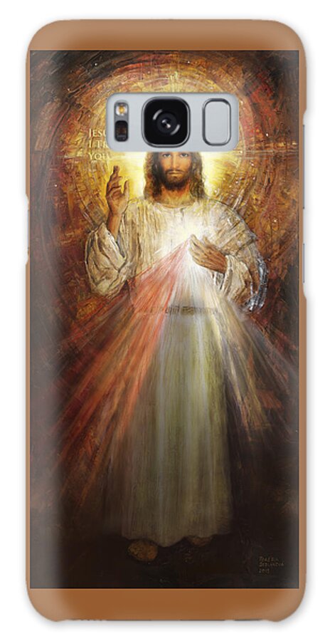 Divine Mercy Image Galaxy Case featuring the painting Divine Mercy, Sacred Heart of Jesus 1 by Terezia Sedlakova