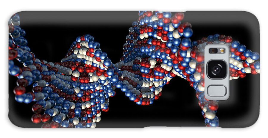 Dna Galaxy Case featuring the digital art DNA Atom Stem by Allan Swart