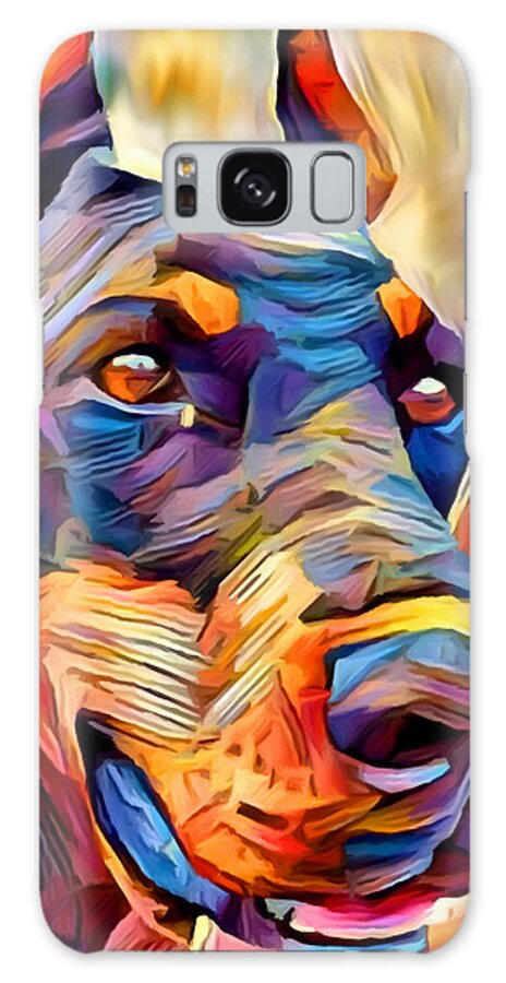 Doberman Galaxy Case featuring the painting Doberman 2 by Chris Butler