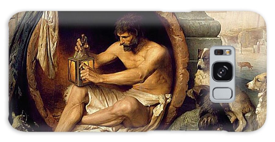 Dog Galaxy Case featuring the mixed media Dogs - Diogenes - Mans Best Friend by Jean Leon Gerome 1859