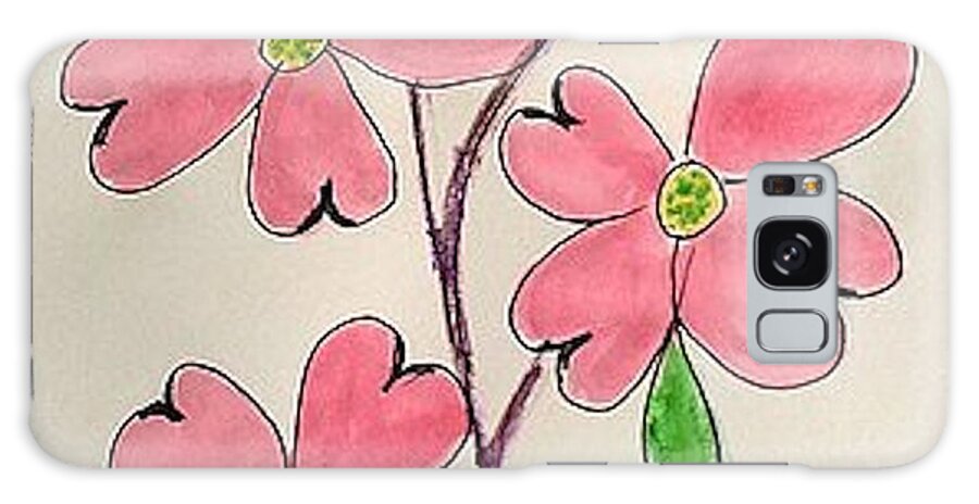 Pink Flowers Galaxy Case featuring the painting Dogwood by Margaret Welsh Willowsilk