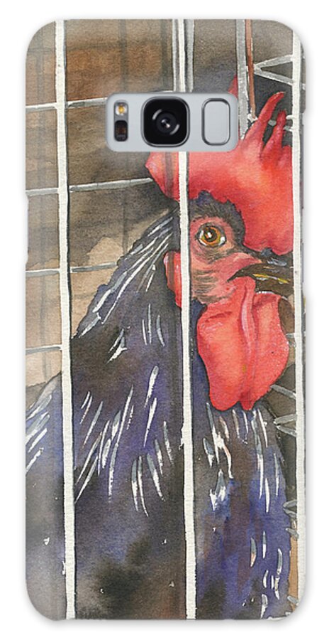 Rooster Galaxy Case featuring the painting Doin Time by Marsha Elliott