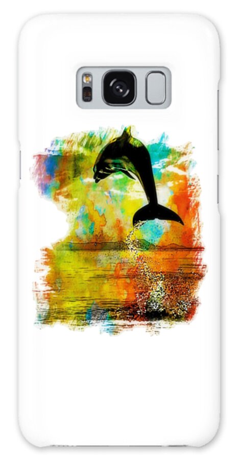 Dolphin Galaxy S8 Case featuring the digital art Dolphin Sunset by Kevin Moore
