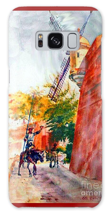 Old San Juan Prints Galaxy Case featuring the painting Don Quixote in San Juan by Estela Robles
