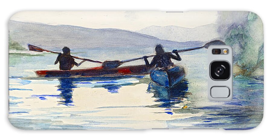Donner Galaxy Case featuring the painting Donner Lake Kayaks by Rick Mosher
