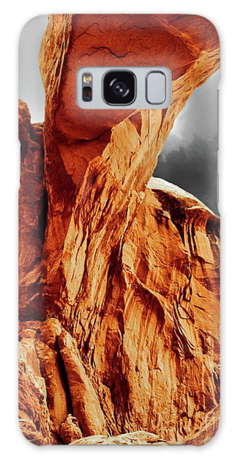 Digital Selective Color Photo Galaxy Case featuring the photograph Double Arch - Arches National Park by Tim Richards