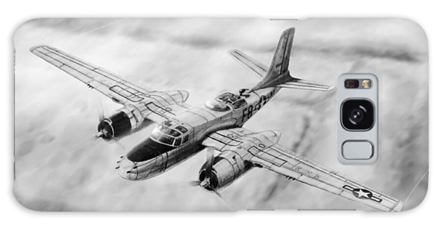 Aviation Galaxy Case featuring the drawing Douglas A-26 Invader by Douglas Castleman