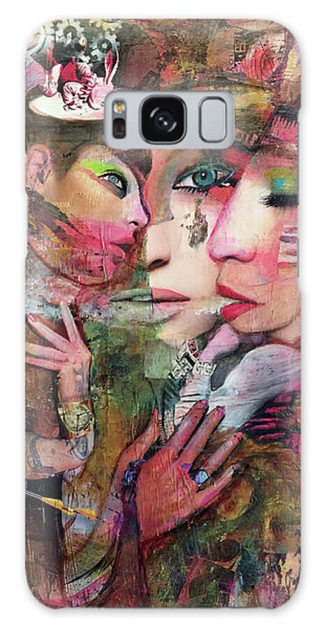  Galaxy Case featuring the mixed media Down the Rabbit Hole by Val Zee McCune