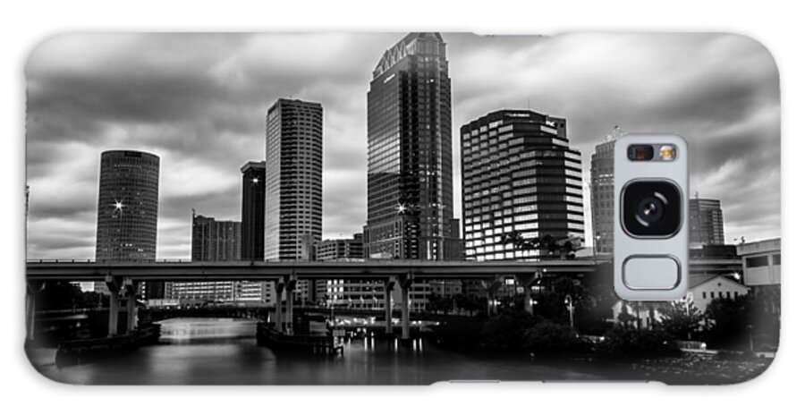 Black And White Galaxy Case featuring the photograph Downtown Tampa by Mike Dunn