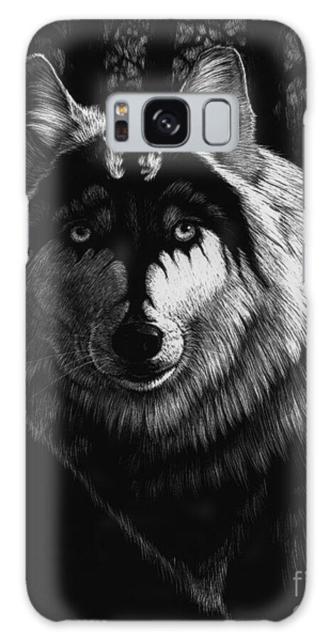 Wolf Galaxy Case featuring the painting Dragon Wolf by Stanley Morrison
