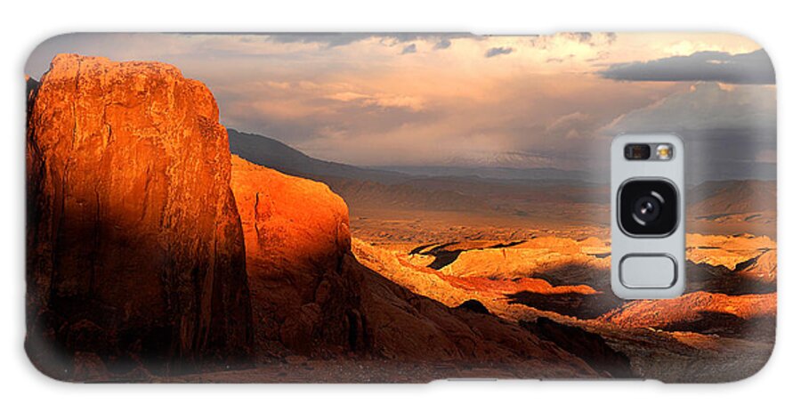 Dramatic Galaxy Case featuring the photograph Dramatic Desert Sunset by Ted Keller