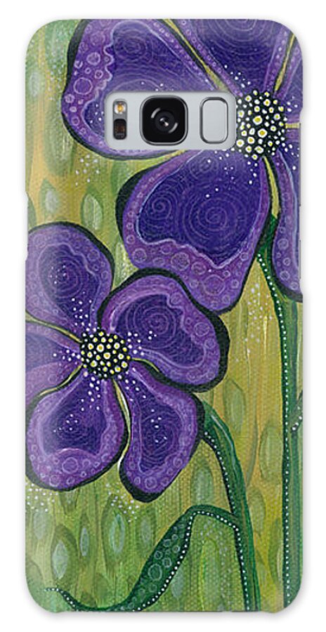 Purple Flowers Galaxy Case featuring the painting Dream by Tanielle Childers