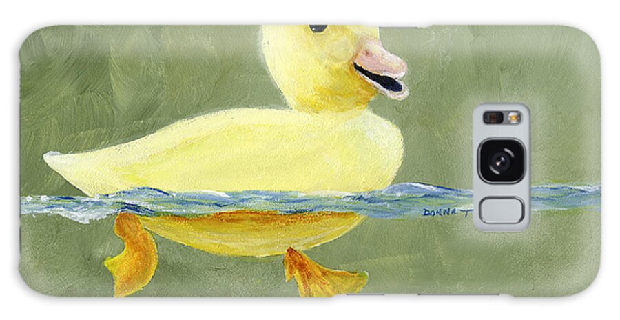 Duck Galaxy Case featuring the painting Duck on the Water by Donna Tucker