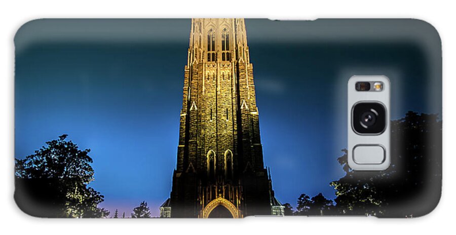 Fall Galaxy Case featuring the photograph Duke Chapel Lit Up by Anthony Doudt