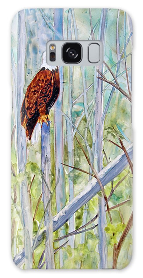 Eagle Galaxy Case featuring the painting Eagle in the Forest by Bonnie Rinier