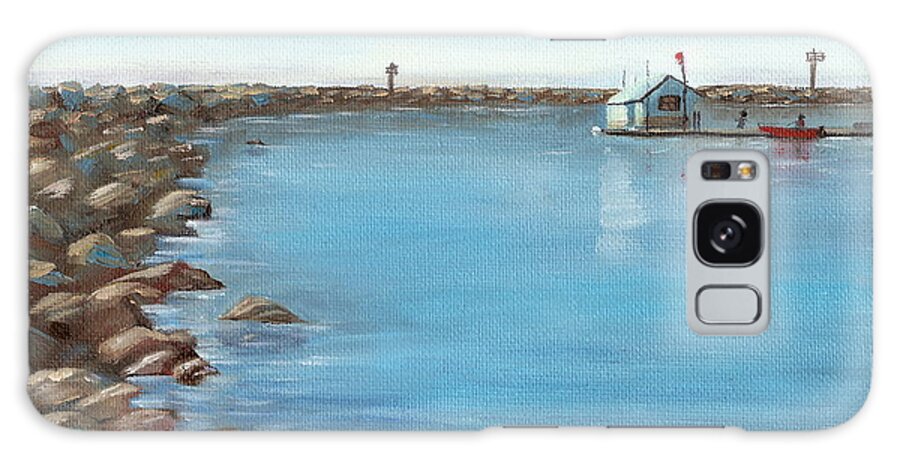 Dana Point Galaxy Case featuring the painting Early Morning at Dana Point by Mary Scott