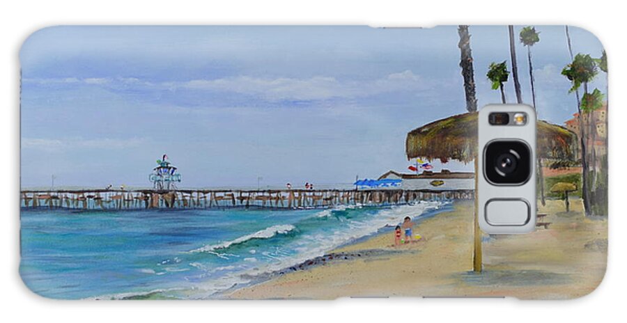 Beach Galaxy Case featuring the painting Early Morning on the Beach by Mary Scott