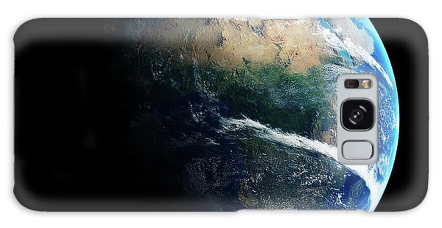 Earth Galaxy Case featuring the photograph Earth day and night space view by Johan Swanepoel