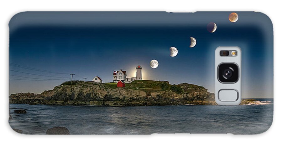 Nubble Lighthouse Galaxy Case featuring the photograph Eclipsing the Nubble by Scott Thorp