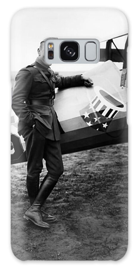 Eddie Rickenbacker Galaxy Case featuring the photograph Eddie Rickenbacker - WW1 American Air Ace by War Is Hell Store