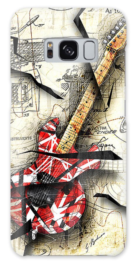 Guitar Galaxy Case featuring the digital art Eddie's Guitar by Gary Bodnar