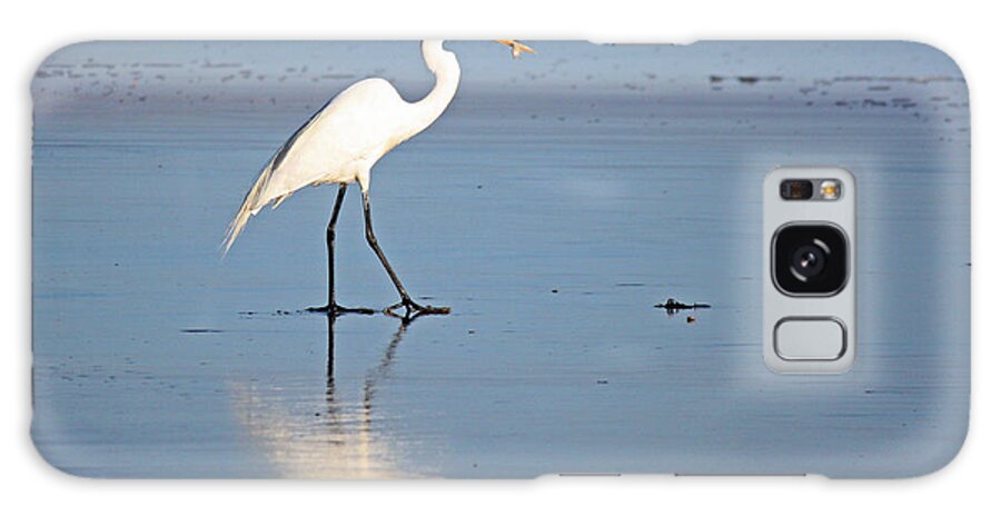 Egret Galaxy Case featuring the photograph Egret Get's Lunch by Alison Salome