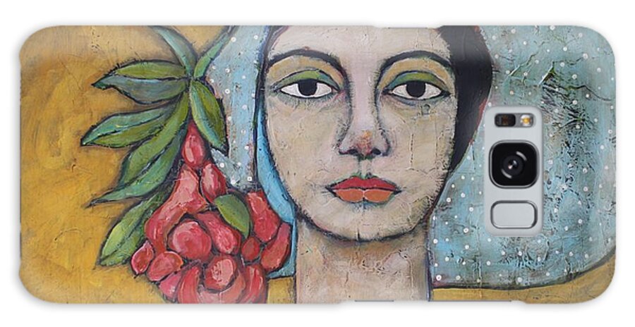 Mixed Media Galaxy Case featuring the painting Eileen by Jane Spakowsky