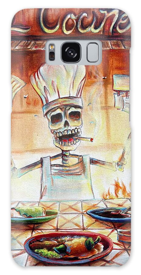 Day Of The Dead Galaxy Case featuring the painting El Cocinero by Heather Calderon