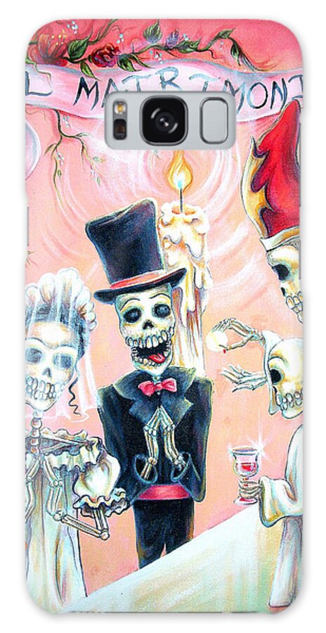 Day Of The Dead Galaxy Case featuring the painting El Matrimonio by Heather Calderon