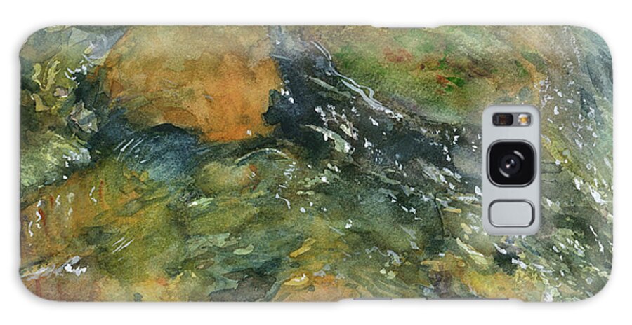 River Rocks Galaxy Case featuring the painting Elbow River Rocks 1 by Madeleine Arnett