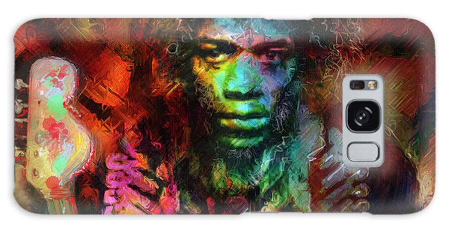 Hendrix Galaxy Case featuring the mixed media Jimmy Hendrix Electric Lady Land... by Mark Tonelli