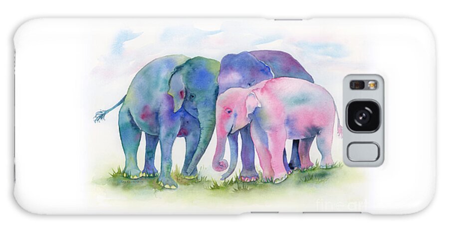 Elephant Galaxy Case featuring the painting Elephant Hug by Amy Kirkpatrick
