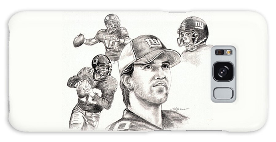 Eli Manning Galaxy Case featuring the drawing Eli Manning by Kathleen Kelly Thompson